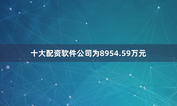 十大配资软件公司为8954.59万元